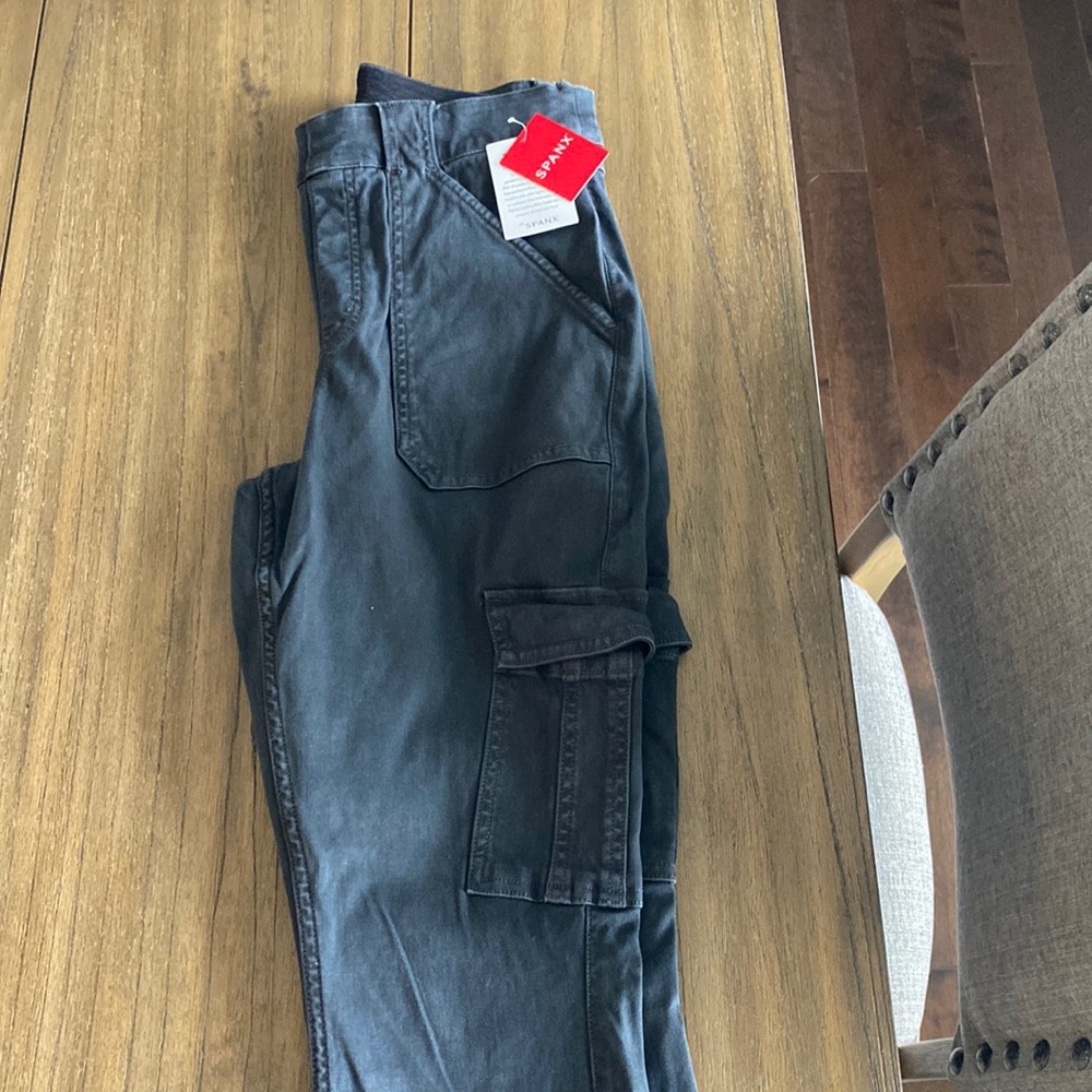 Spanx faded black cargo pants